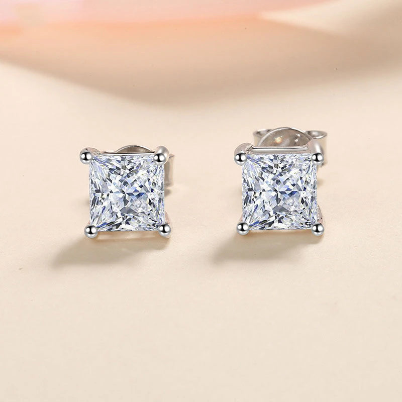 Princess Cut Moissanite Earring - Drip lordss