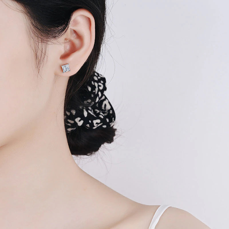 Princess Cut Moissanite Earring - Drip lordss