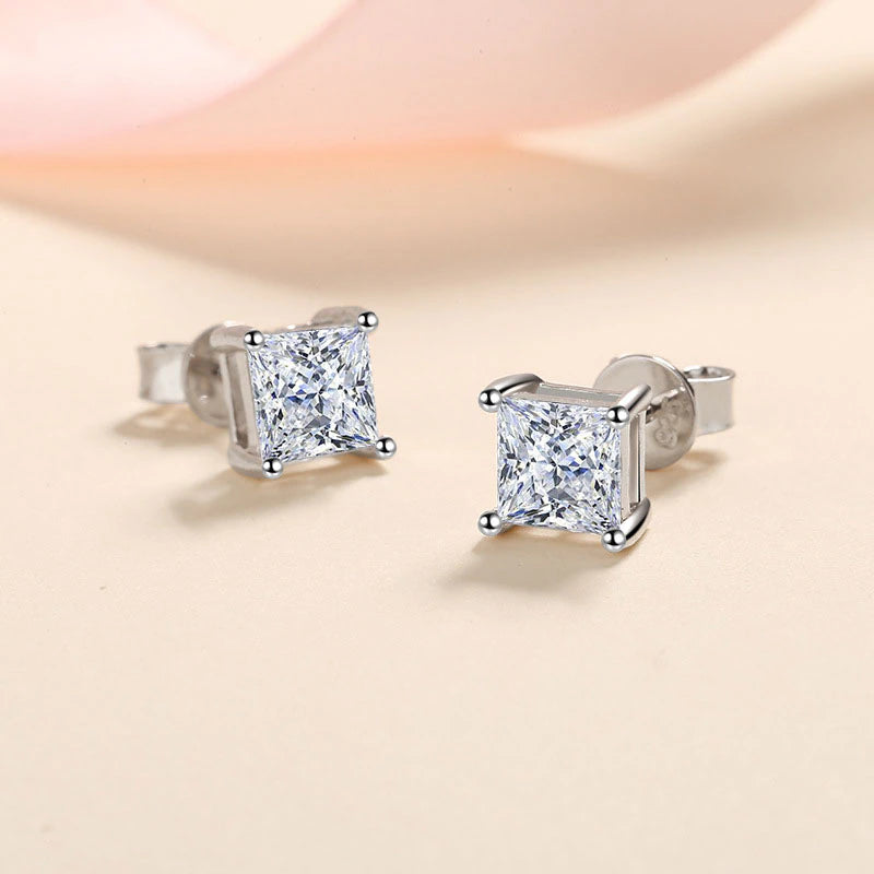 Princess Cut Moissanite Earring - Drip lordss