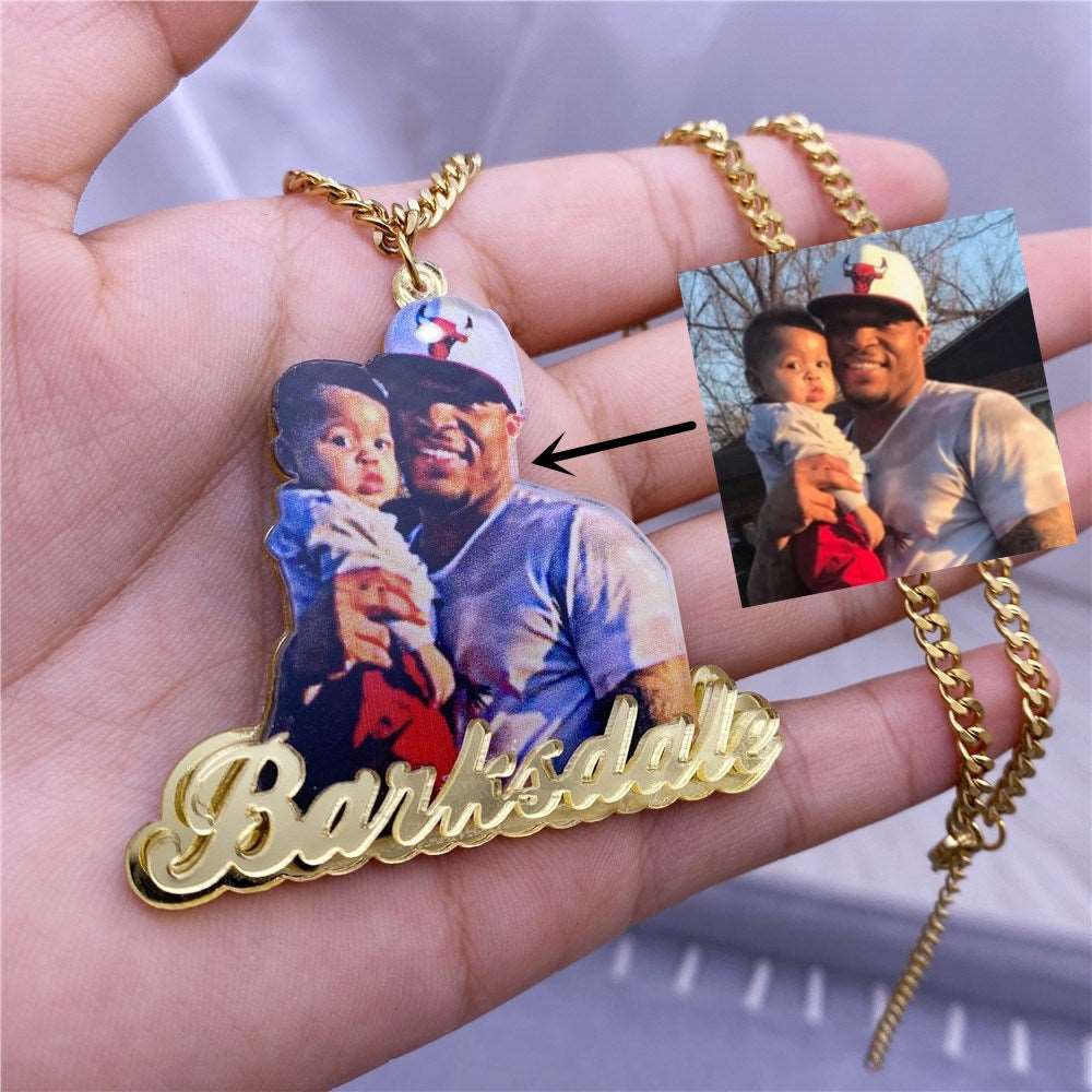 Custom Name Picture Necklace - Drip lordss