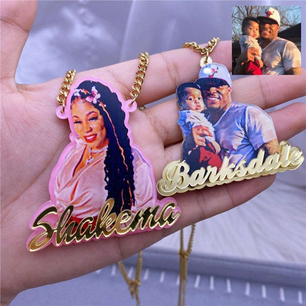 Custom Name Picture Necklace - Drip lordss