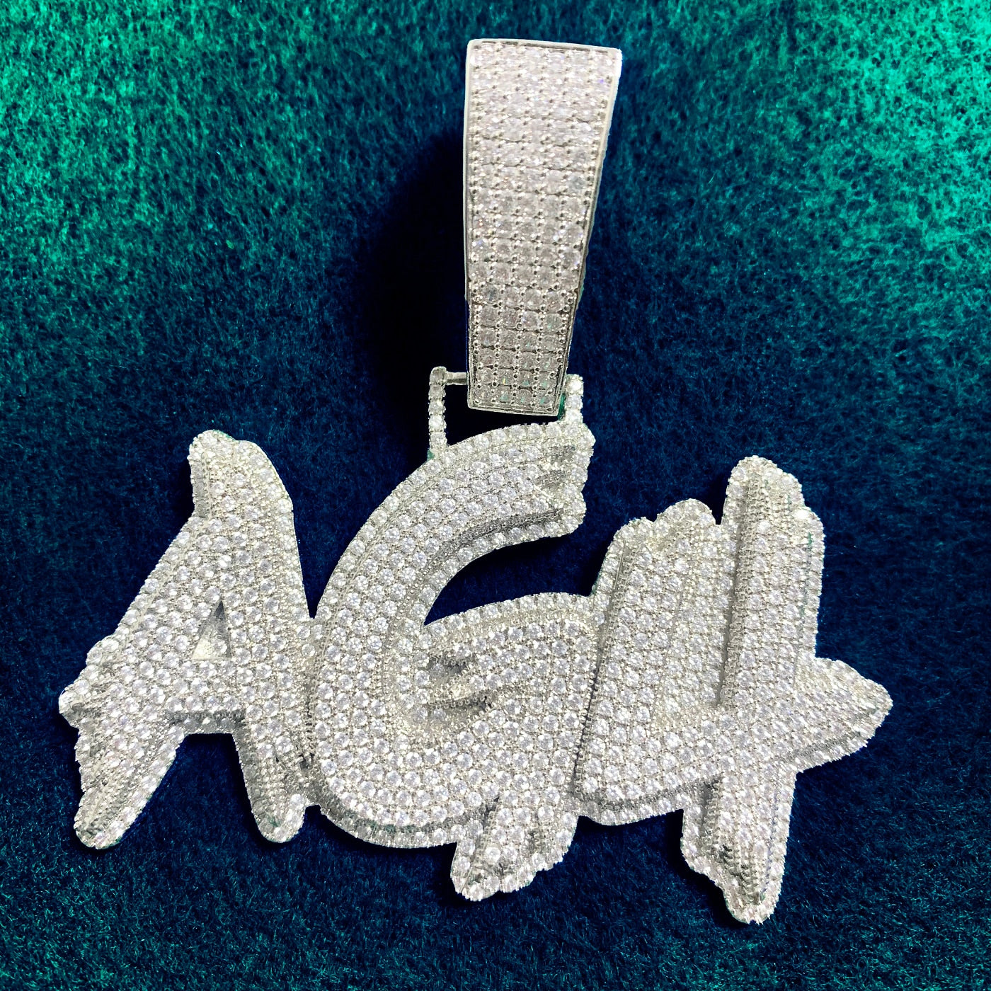 Custom Brush Script Letter Name Pendant - Drip lordss