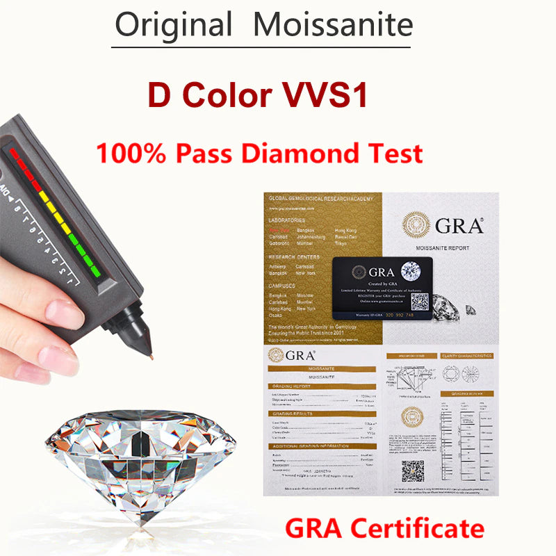 1.8CT 3 Moissanite Diamond 925 Sterling Sliver Necklace - Drip lordss