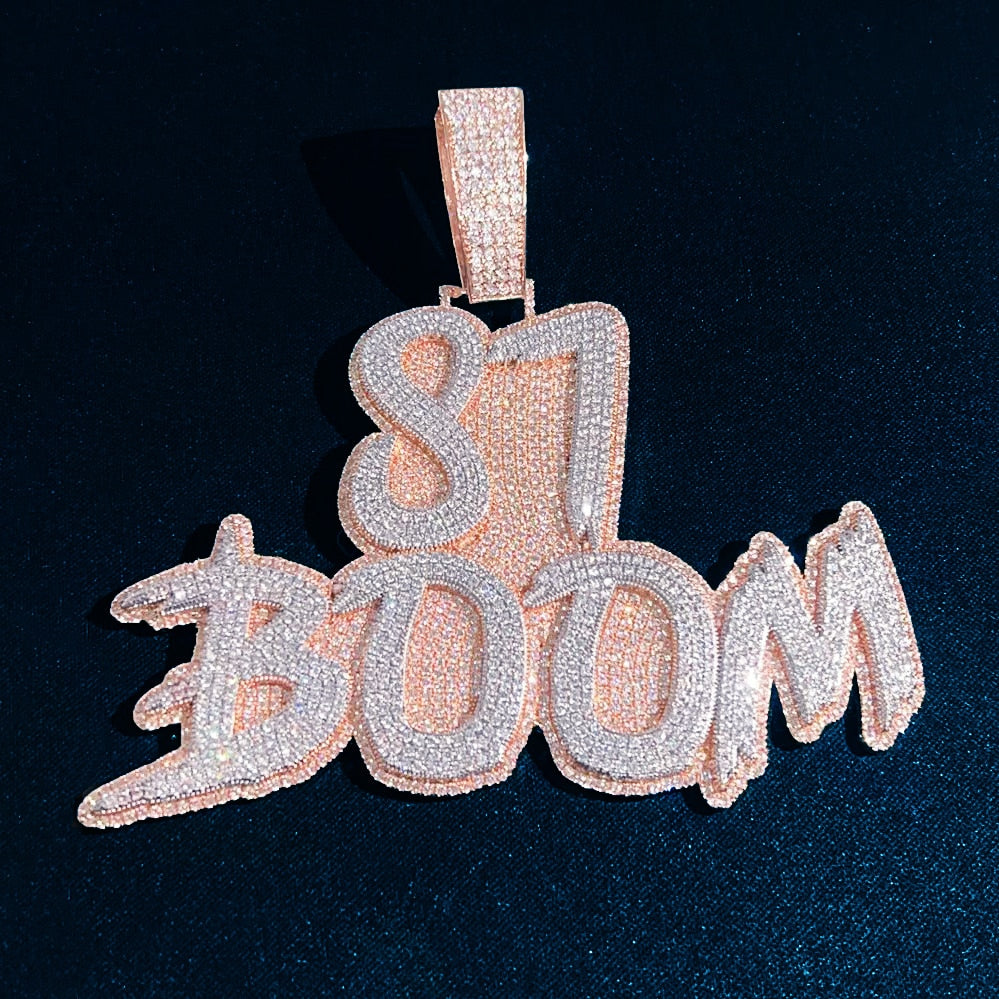 Custom Brush Script Letter Name Pendant - Drip lordss
