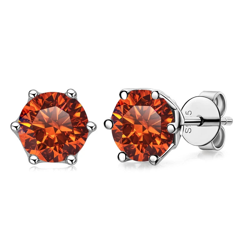 1CT VVS D Color Moissanite Russian Cut Earring Stud - Drip lordss