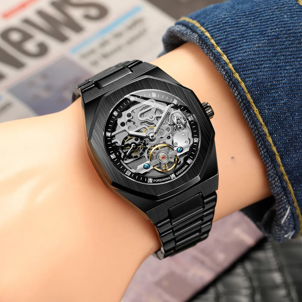 FORSINING Automatic 3D Tourbillon Skeleton Mechanical - Drip lordss