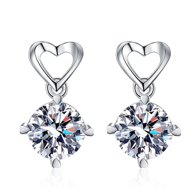1CT Round Moissanite Pendant Earrings - Drip lordss