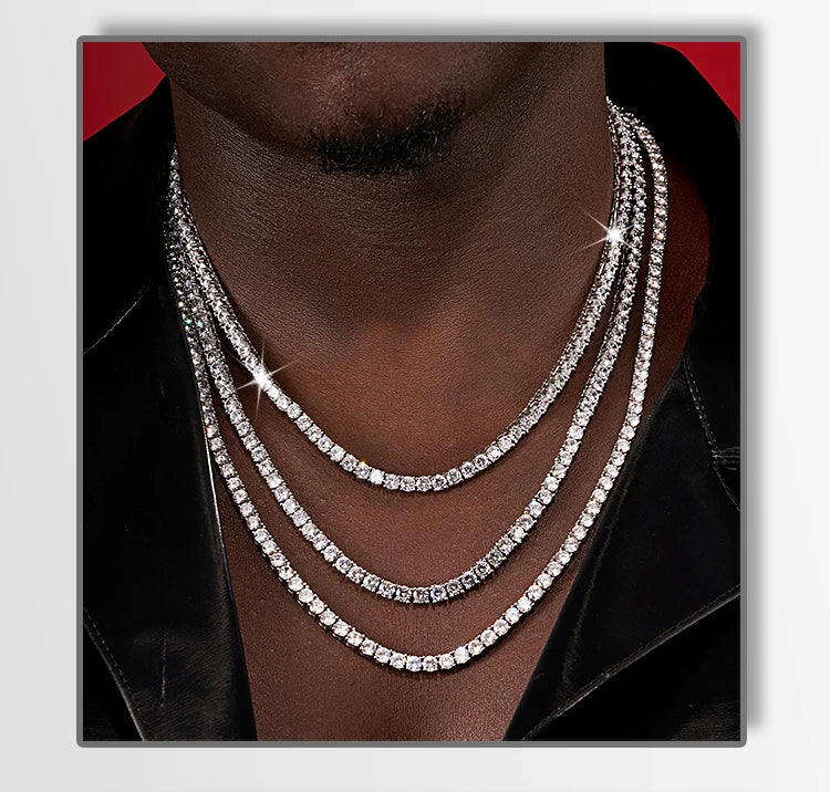 Classic Moissanite Tennis Chain - Drip lordss