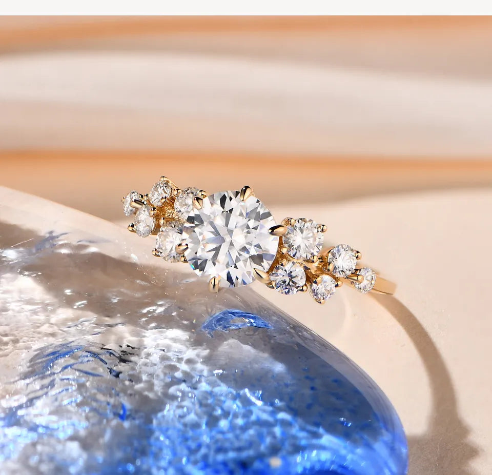 Yellow Gold Moissanite Diamond RIng - Drip lordss