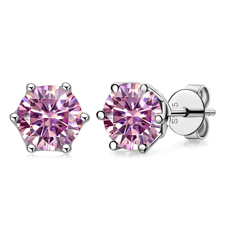 1CT VVS D Color Moissanite Russian Cut Earring Stud - Drip lordss