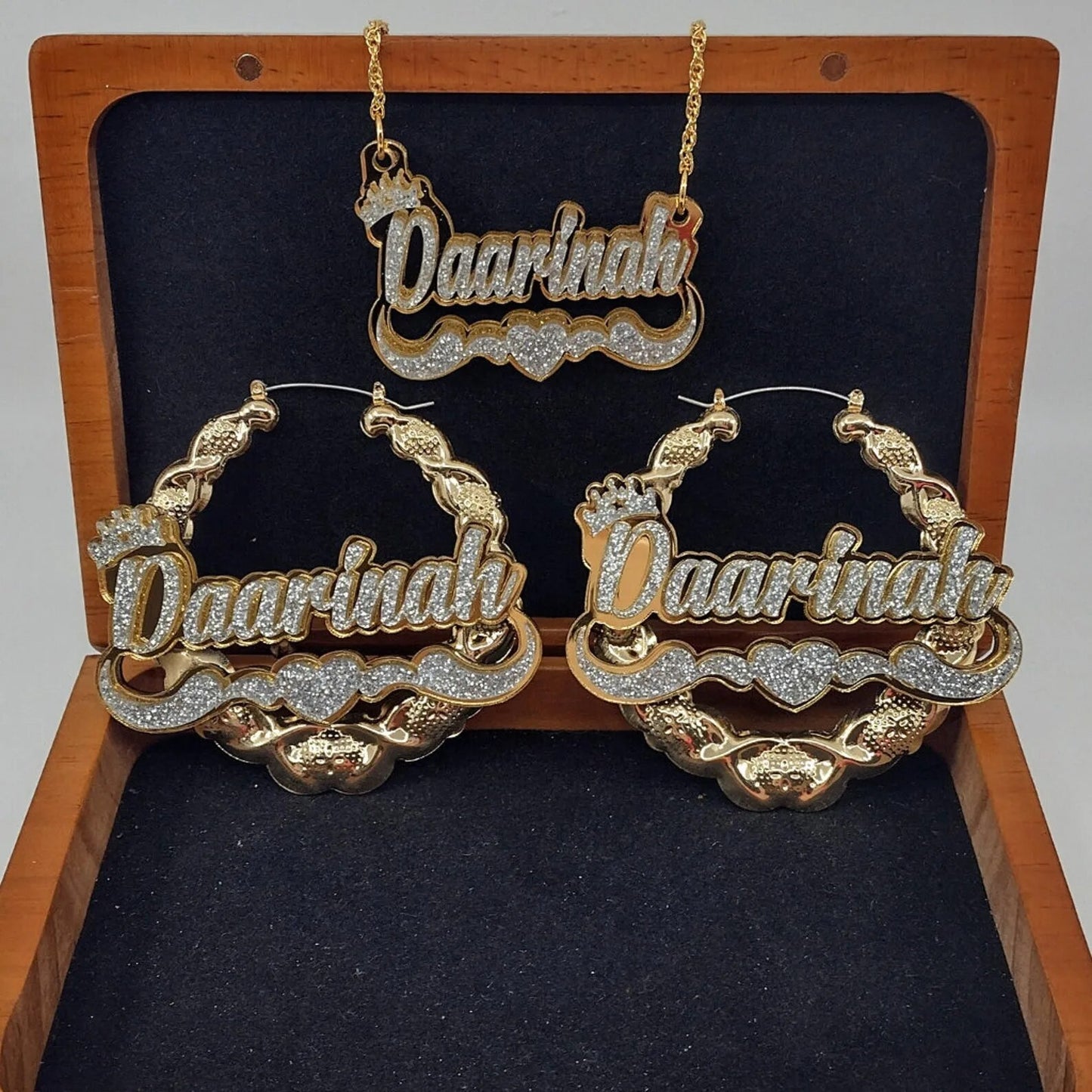 Custom Name Necklace XO Hoop Earrings - Drip lordss