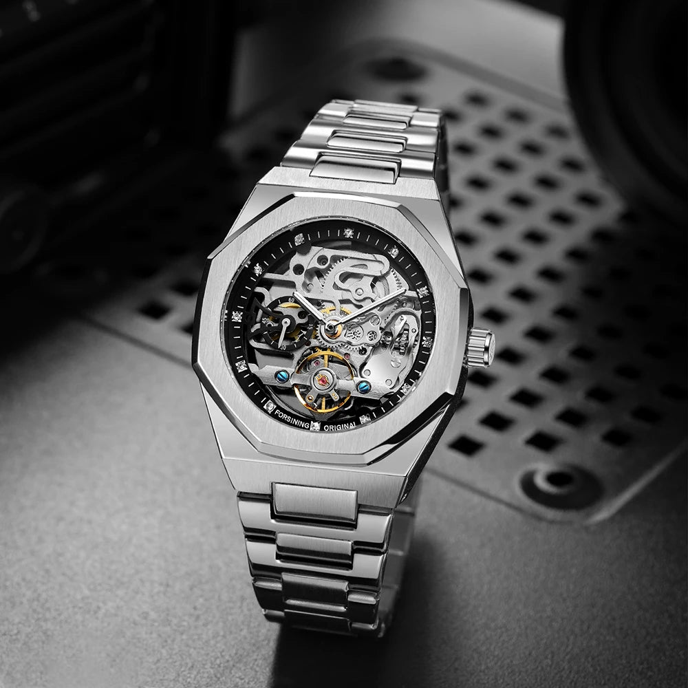 FORSINING Automatic 3D Tourbillon Skeleton Mechanical - Drip lordss