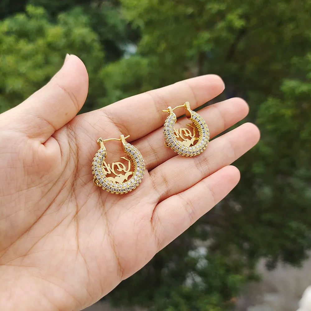Customized Name Hoop Earring - Drip lordss