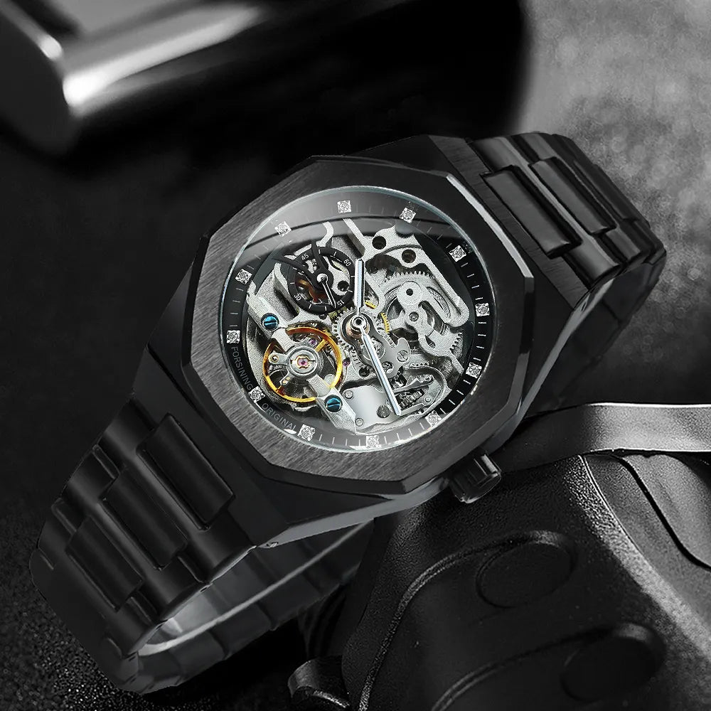 FORSINING Automatic 3D Tourbillon Skeleton Mechanical - Drip lordss