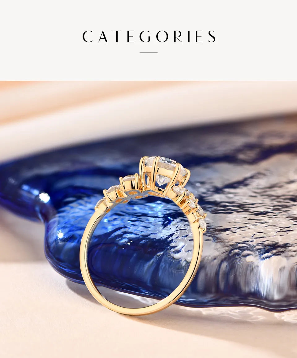 Yellow Gold Moissanite Diamond RIng - Drip lordss