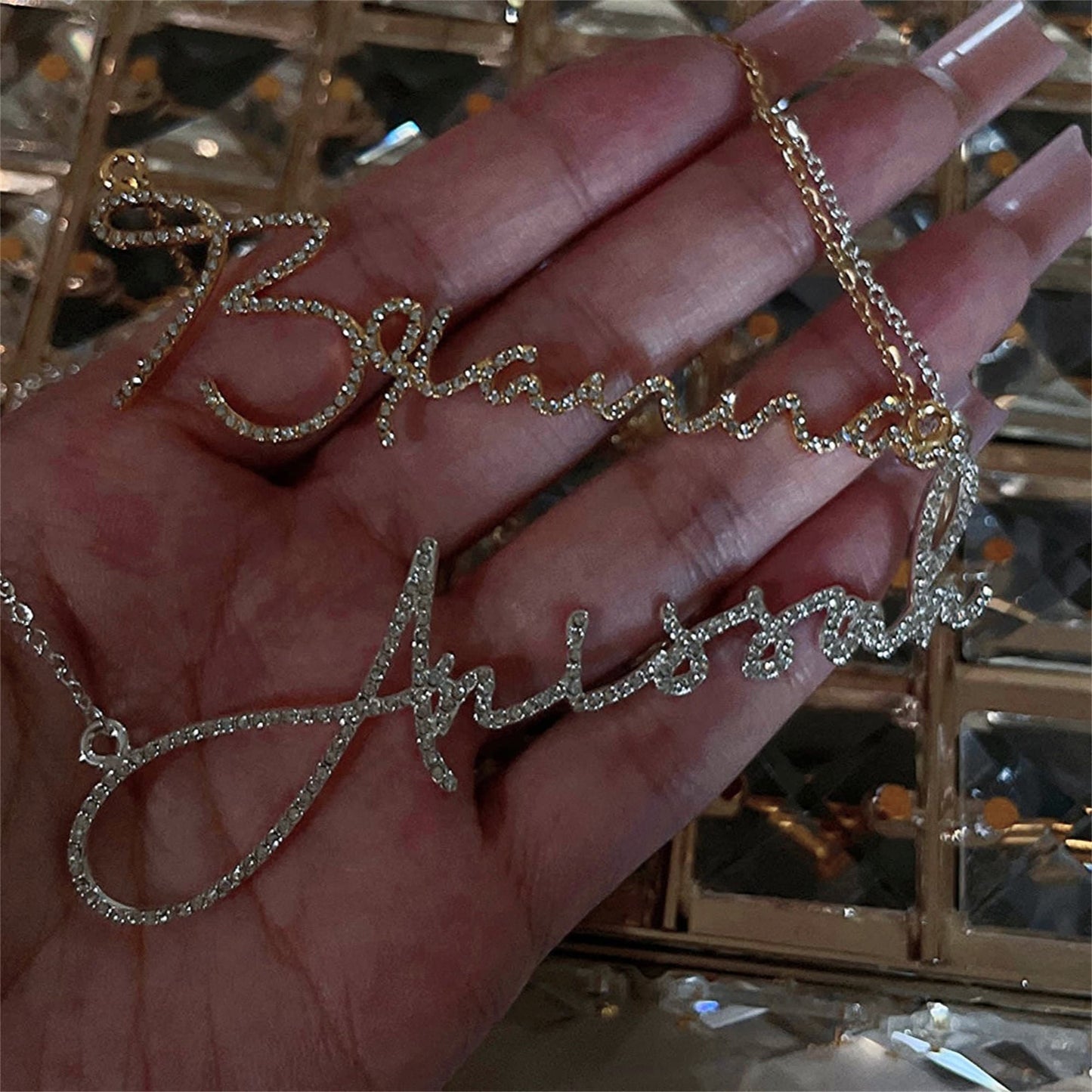 Custom Crystal Name Necklace - Drip lordss