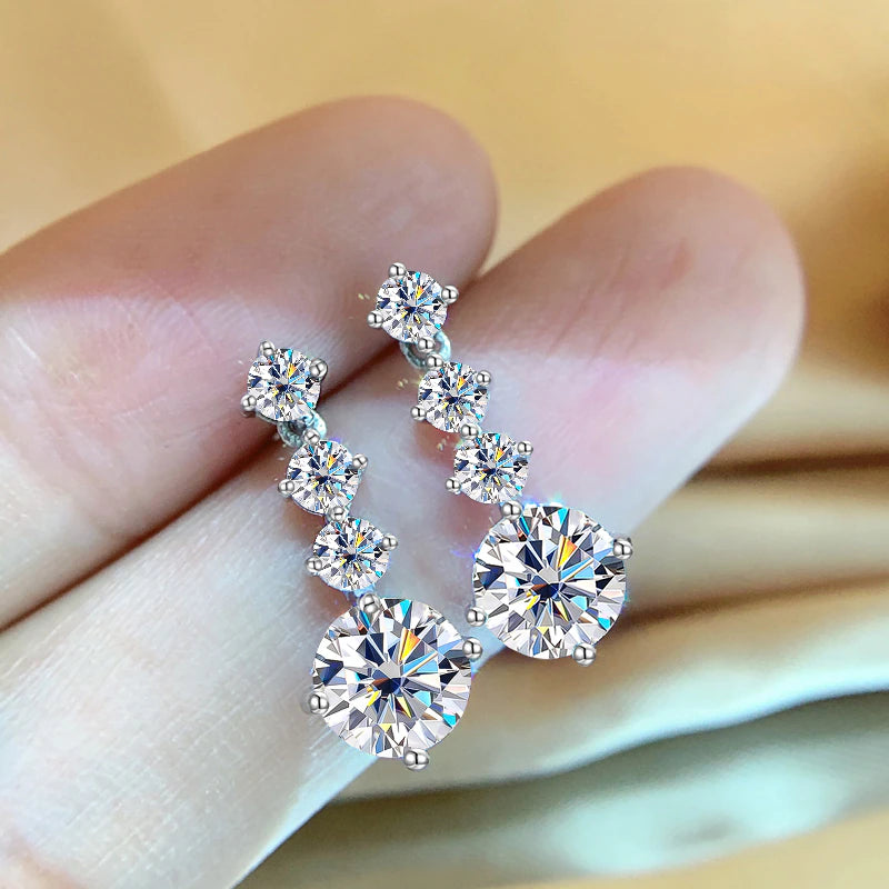 2.6CT Silver Moissanite Drop Earrings - Drip lordss