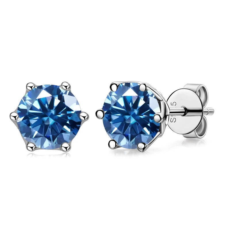 1CT VVS D Color Moissanite Russian Cut Earring Stud - Drip lordss