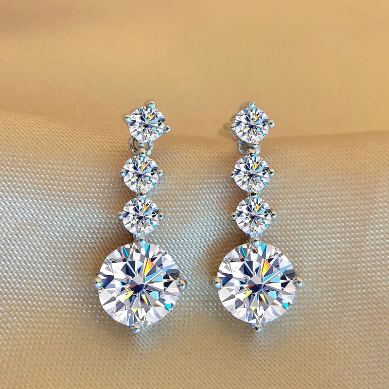 2.6CT Silver Moissanite Drop Earrings - Drip lordss