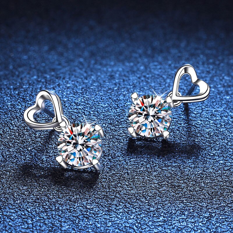 1CT Round Moissanite Pendant Earrings - Drip lordss