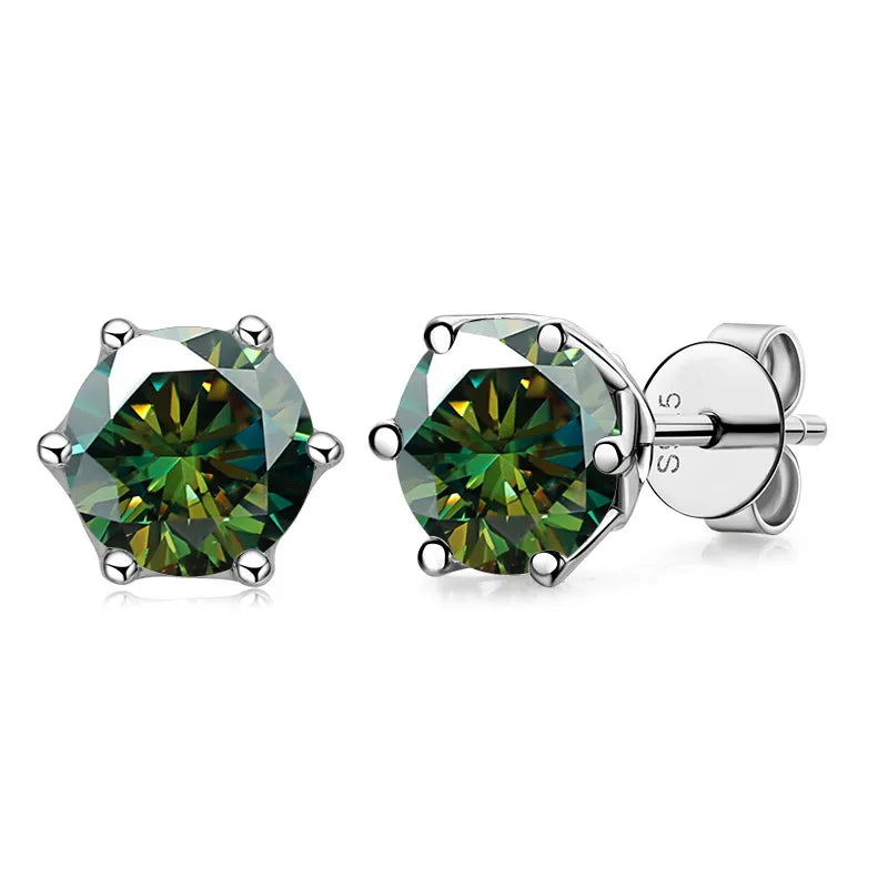 1CT VVS D Color Moissanite Russian Cut Earring Stud - Drip lordss