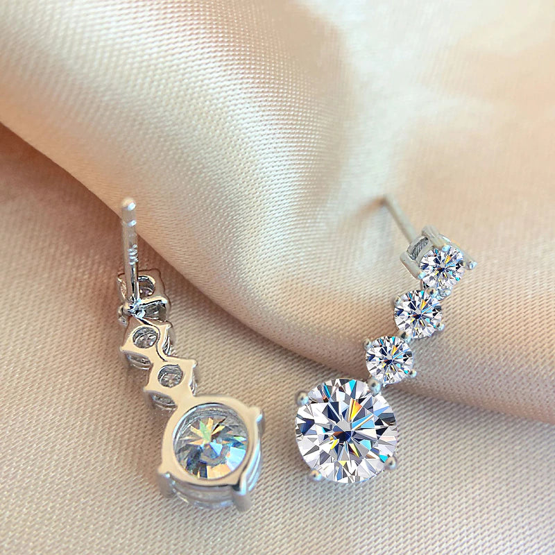 2.6CT Silver Moissanite Drop Earrings - Drip lordss