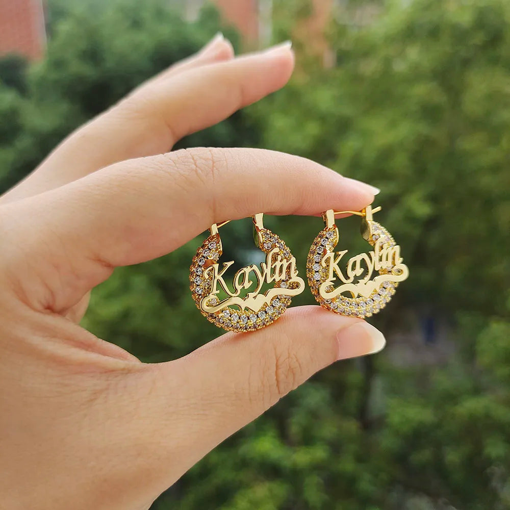 Customized Name Hoop Earring - Drip lordss
