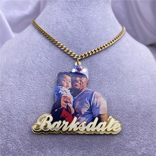 Custom Name Picture Necklace - Drip lordss