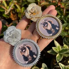 Custom Photo Necklace With Flower Bail Drip lordss