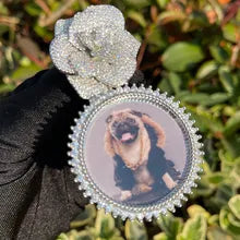 Custom Photo Necklace With Flower Bail Drip lordss