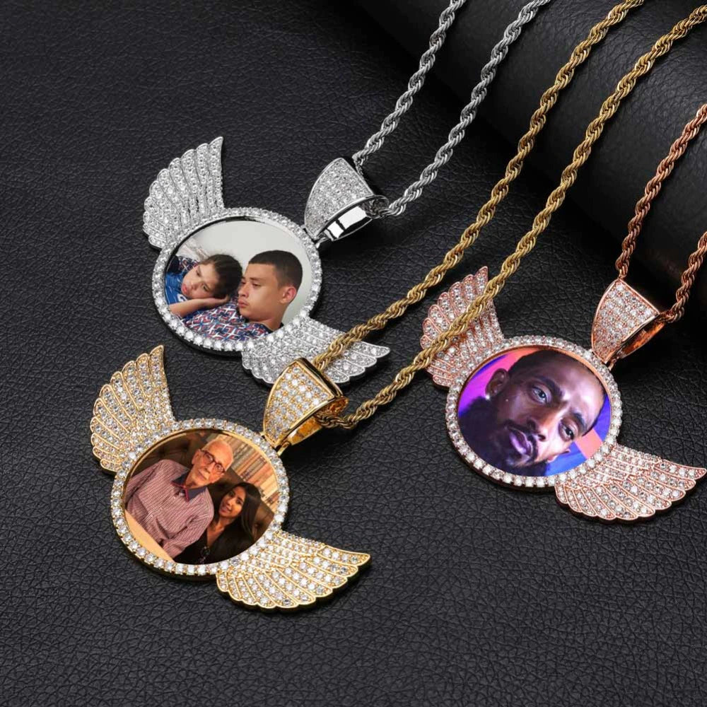 Custom Photo Pendant Round or Wings Drip lordss
