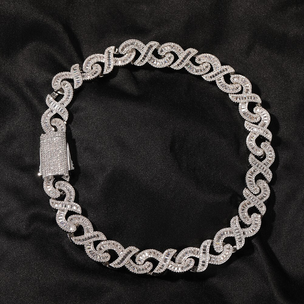Infinity Cuban Baguette Necklace/Bracelet Drip lordss