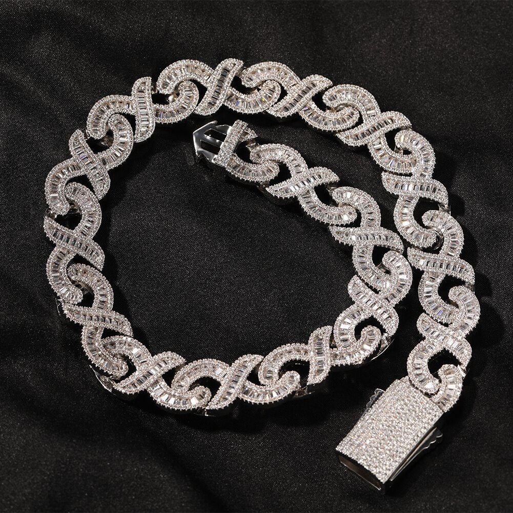 Infinity Cuban Baguette Necklace/Bracelet Drip lordss