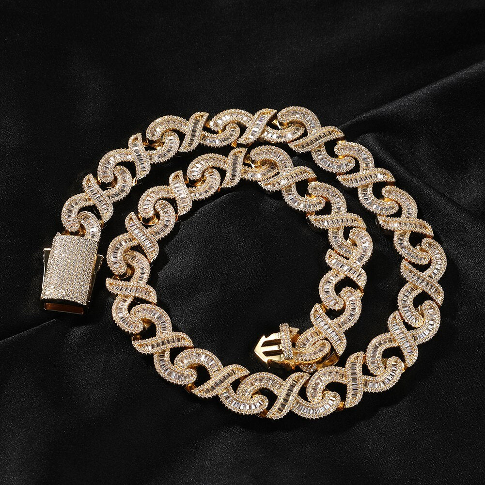Infinity Cuban Baguette Necklace/Bracelet Drip lordss