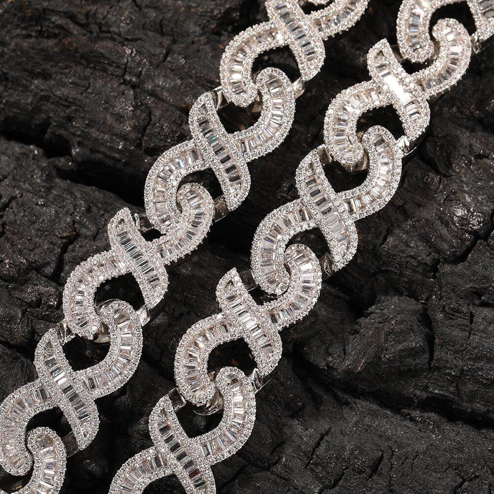 Infinity Cuban Baguette Necklace/Bracelet Drip lordss