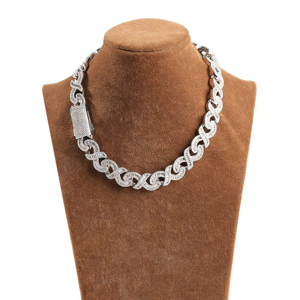 Infinity Cuban Baguette Necklace/Bracelet Drip lordss