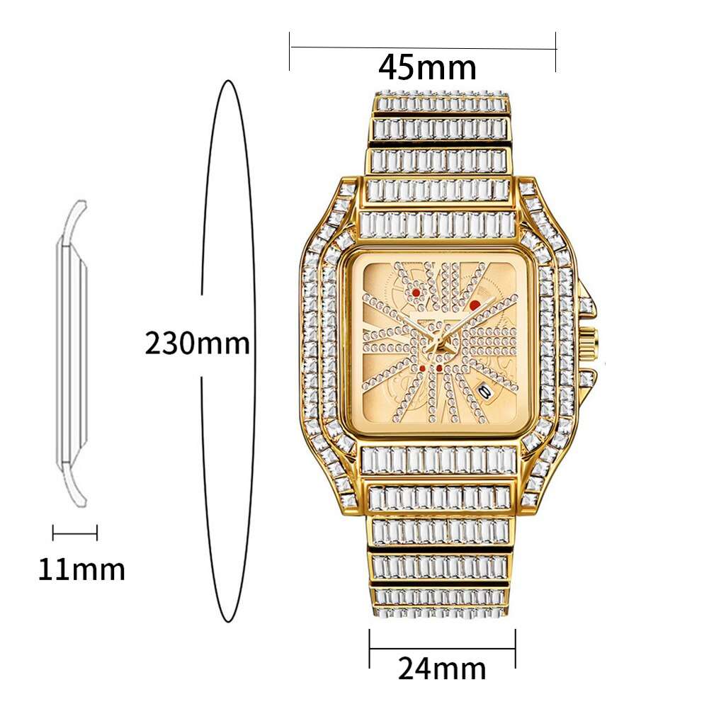 New Baguette Cut Iced Out Watch Drip lordss
