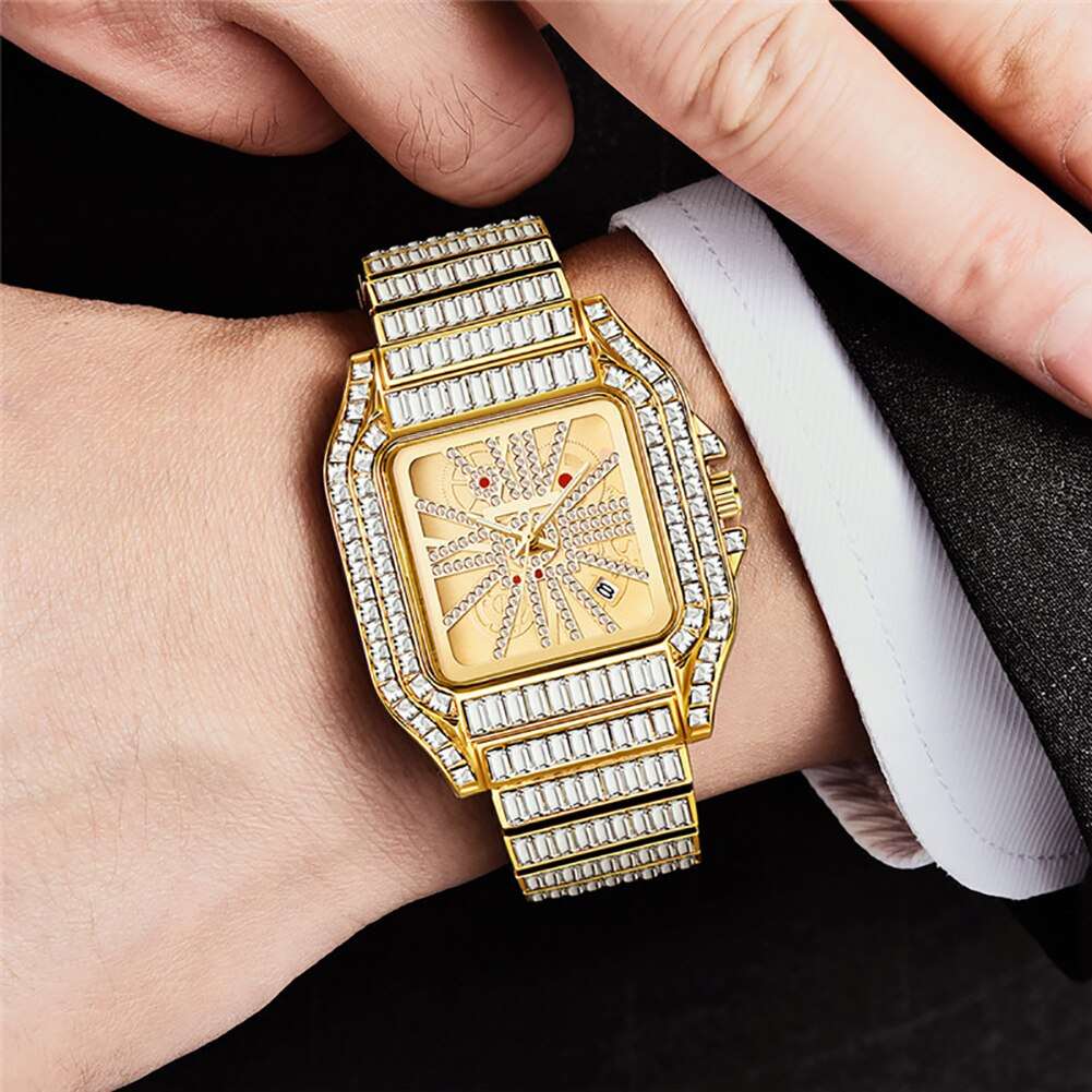 New Baguette Cut Iced Out Watch Drip lordss