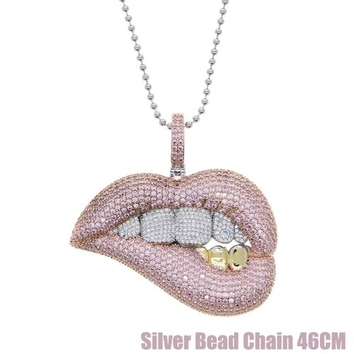 Pink Drip Lips Pendant Drip lordss