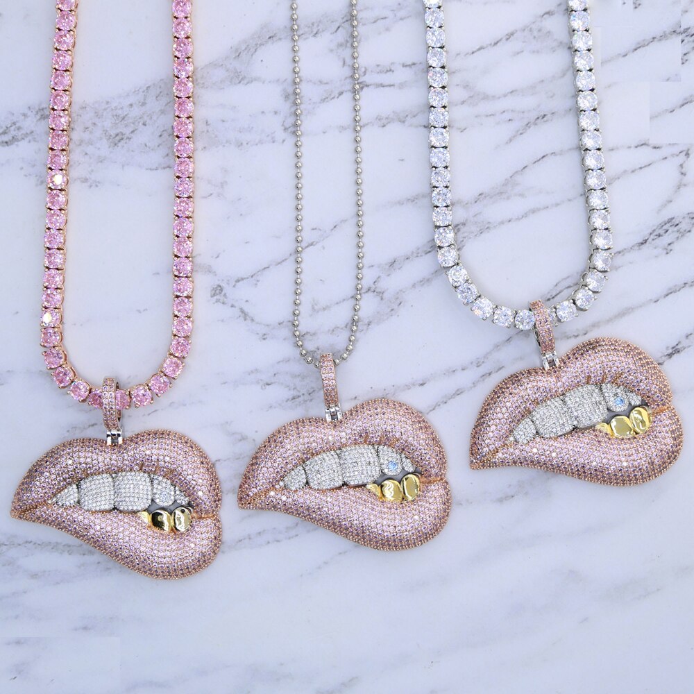 Pink Drip Lips Pendant Drip lordss