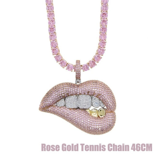 Pink Drip Lips Pendant Drip lordss