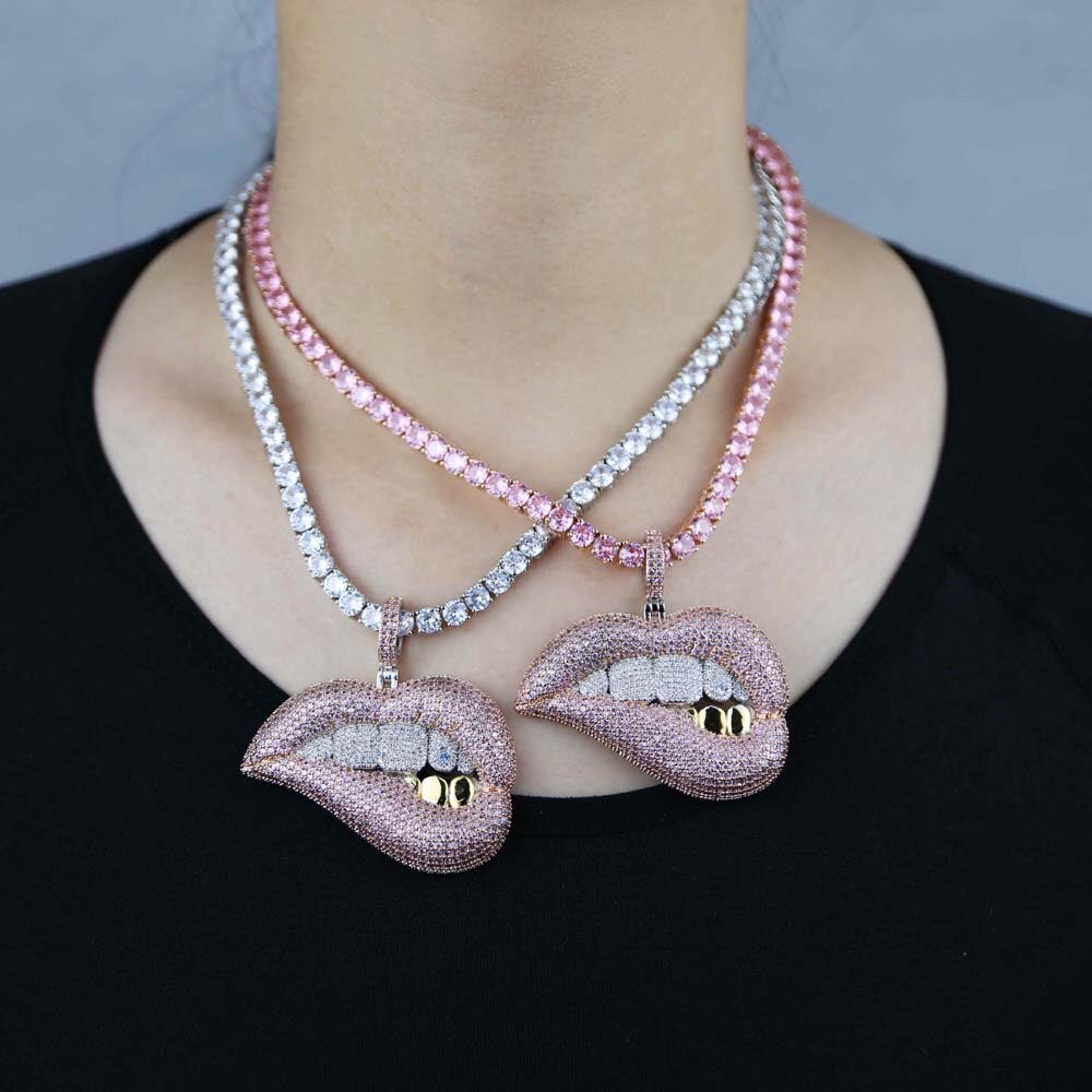 Pink Drip Lips Pendant Drip lordss
