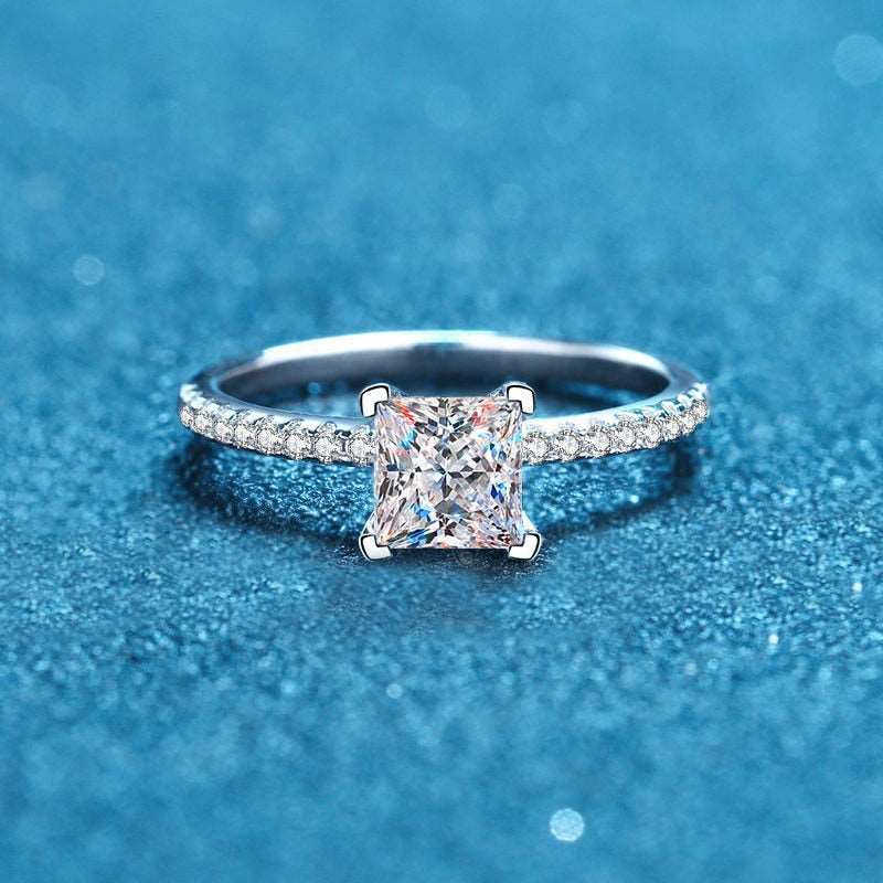Real 1ct 2ct Princess Cut Moissanite Rings Drip lordss