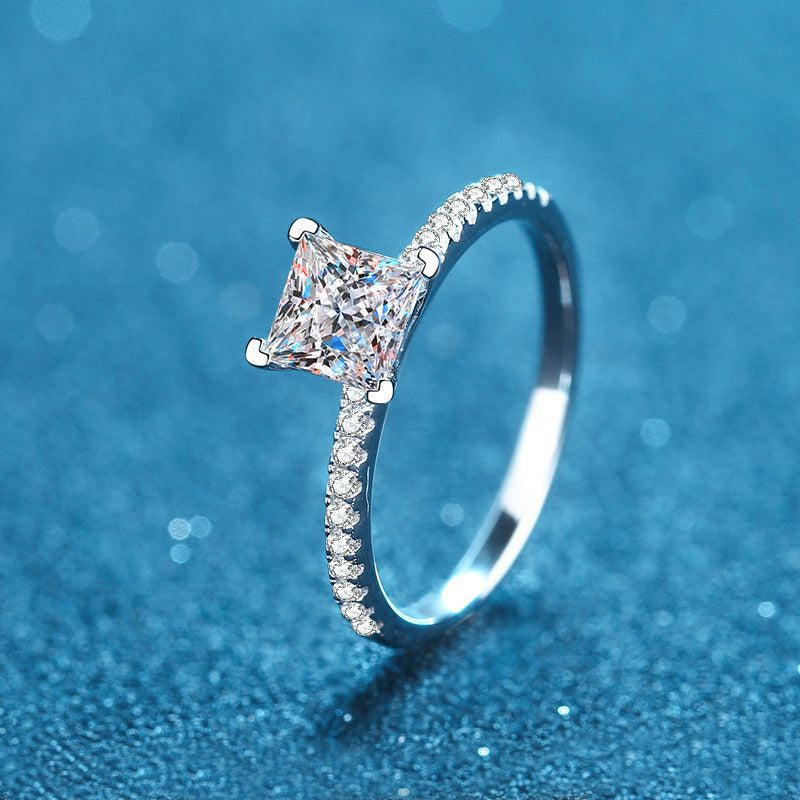 Real 1ct 2ct Princess Cut Moissanite Rings Drip lordss