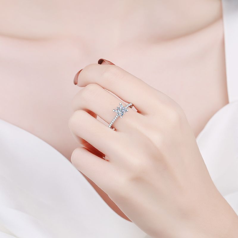 Real 1ct 2ct Princess Cut Moissanite Rings Drip lordss