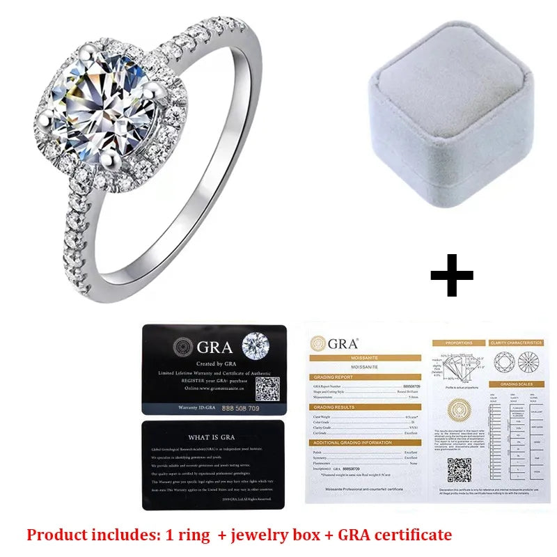 Real Moissanite 3ct 925 Sterling Silver Ring Drip lordss