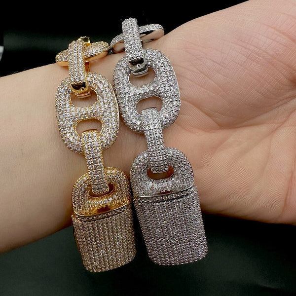 Iced Out Number 8 Cuban Link Bracelet