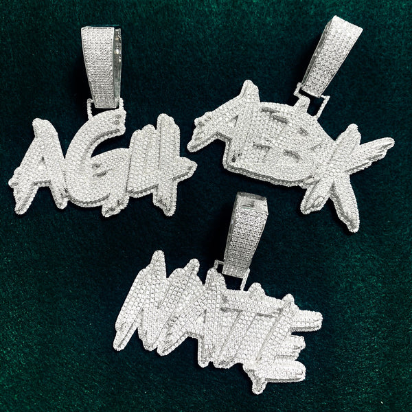 Custom Brush Script Letter Name Pendant