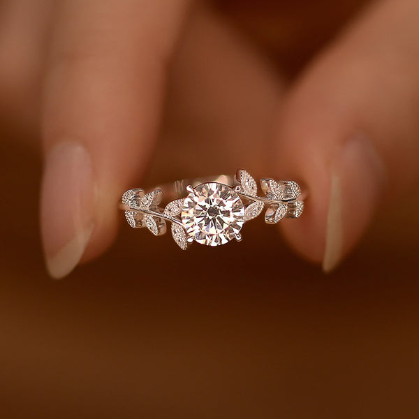 1ct flower/leaf diamond rings