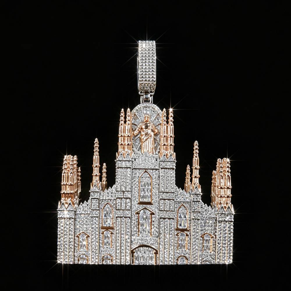 3D Church Moissanite Pendant